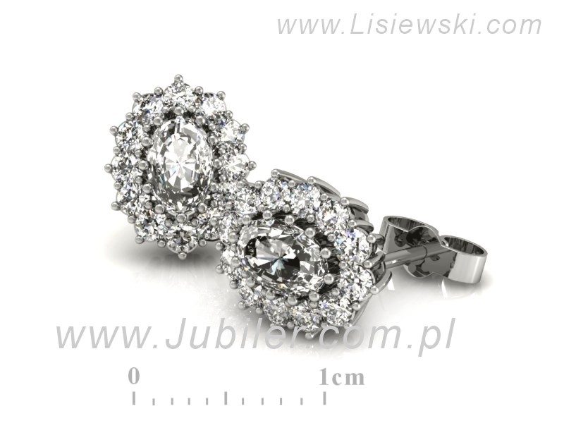 Złote kolczyki z brylantami białe złoto - k15090b — zdjęcie 3