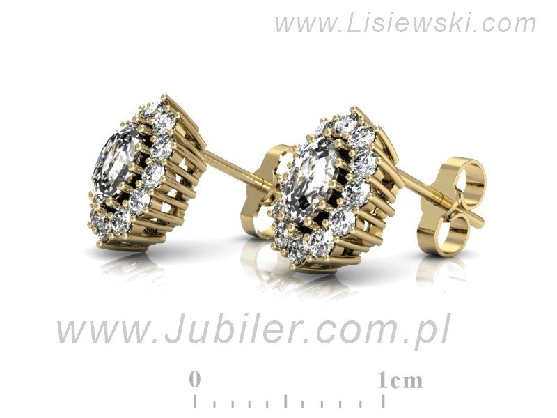 Złote kolczyki z brylantami żółte złoto - k15090z — zdjęcie 2