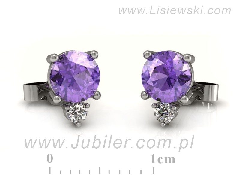 Kolczyki z tanzanitami i brylantami białe złoto - K15091BT