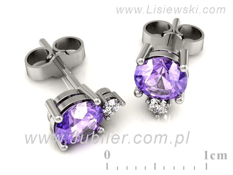 Kolczyki z tanzanitami i brylantami białe złoto - K15091BT — zdjęcie 3