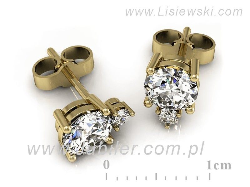 Złote kolczyki z brylantami żółte złoto - K15091Zbr_VS_G — zdjęcie 3