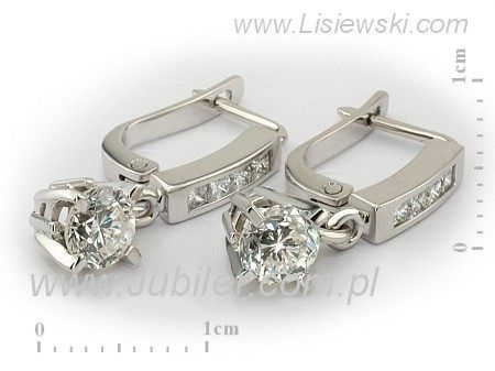 Złote Kolczyki z diamentami białe złoto proba 585 - K15095B