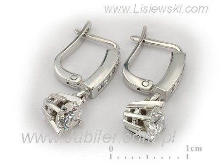 Złote kolczyki z diamentami białe złoto - K15095B — zdjęcie 3