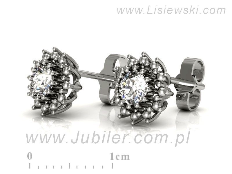 Złote kolczyki z brylantami białe złoto - K15097B — zdjęcie 3