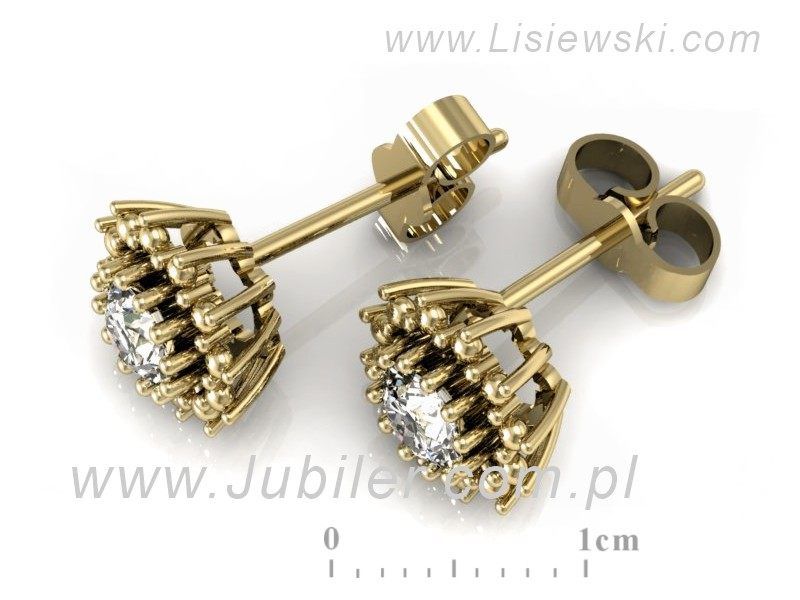 Prześliczne złote kolczyki z brylantami - K15097Z - 2