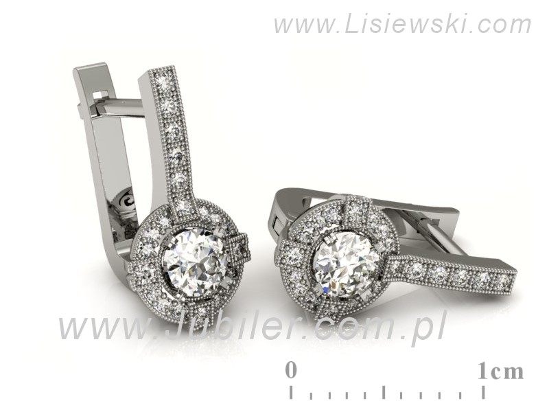 Złote kolczyki z brylantami białe złoto - k15098b — zdjęcie 3