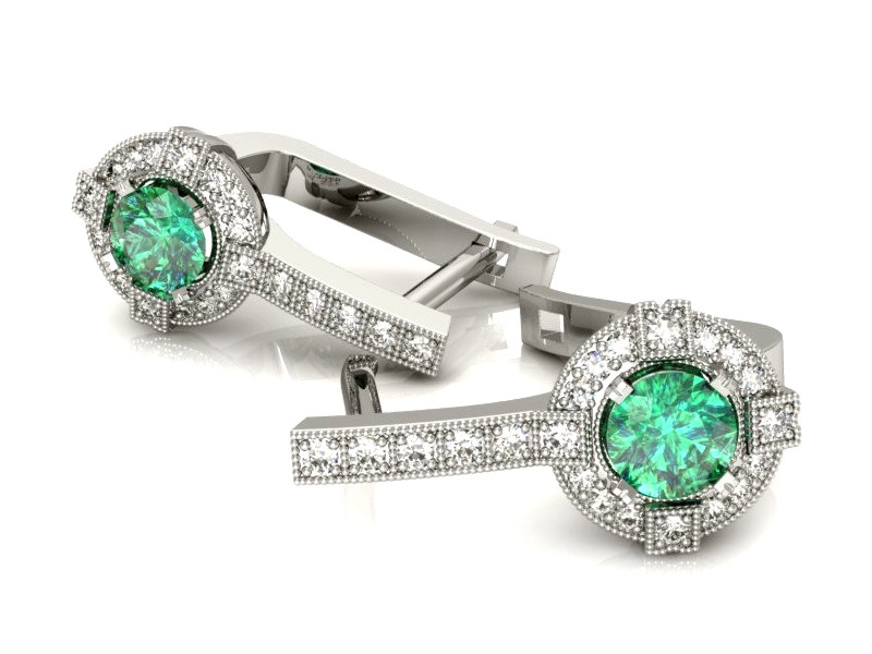 Złote kolczyki ze szmaragdami i brylantami - k15098bsm — zdjęcie 3