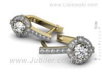 Złote Kolczyki żółte złoto z brylantami - k15098zrod- 2