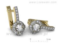 Złote Kolczyki żółte złoto z brylantami - k15098zrod- 3