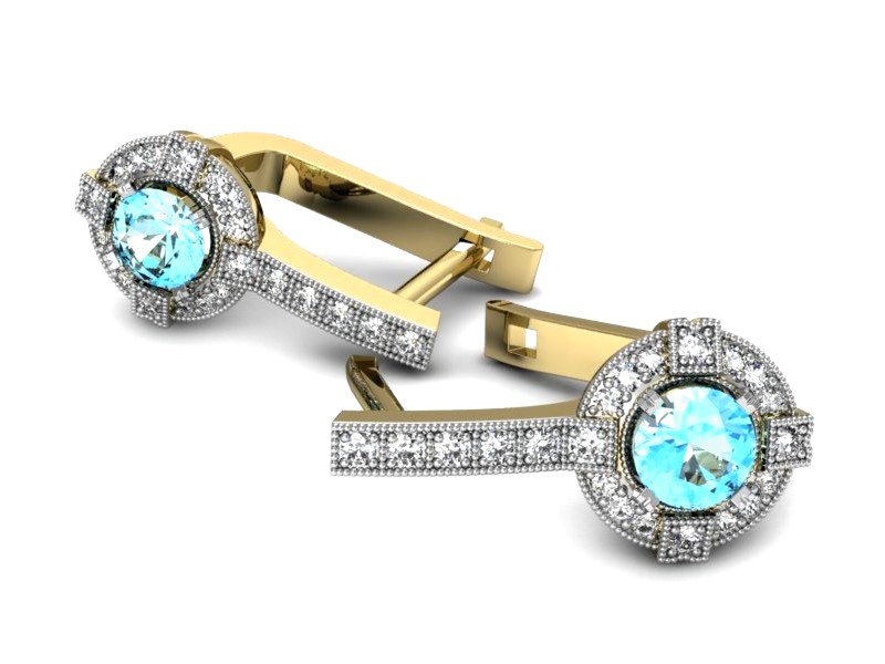 Złote kolczyki z topazami i brylantami - k15098zroda — zdjęcie 3