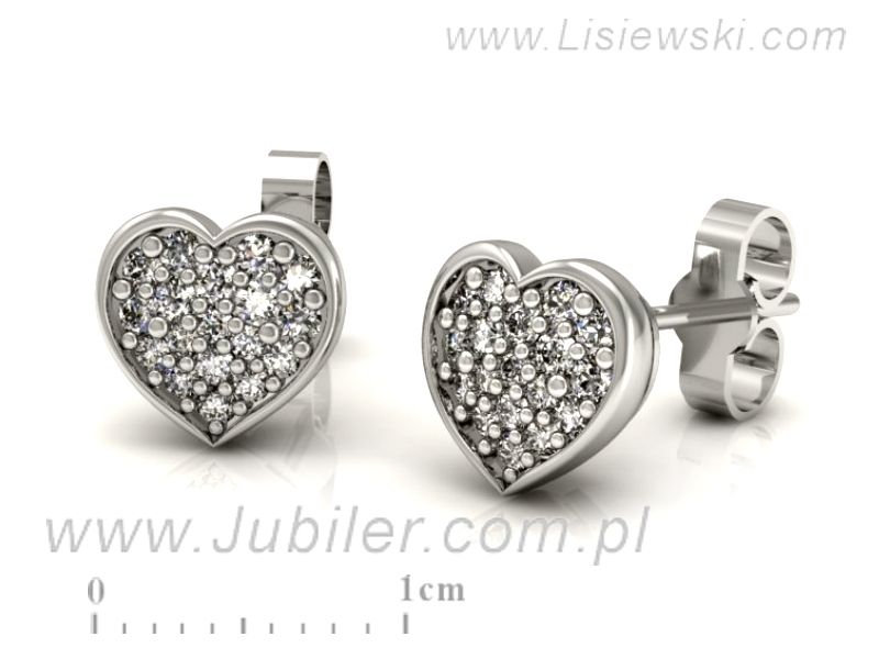 Złote kolczyki z brylantami białe złoto - K15110b — zdjęcie 3