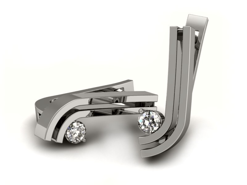 Złote kolczyki z brylantami białe złoto - k15141b — zdjęcie 3