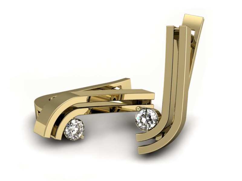 Złote kolczyki z brylantami żółte złoto - k15141z — zdjęcie 3