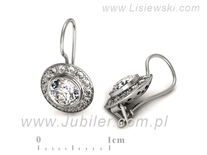 Złote kolczyki z brylantami białe złoto - K15168b — zdjęcie 3