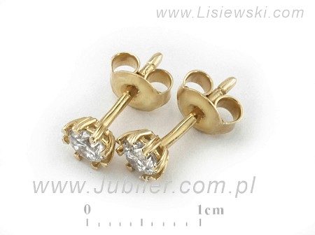 Złote kolczyki z brylantami żółte złoto - K15171 — zdjęcie 3