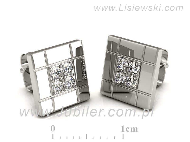 Złote kolczyki z brylantami białe złoto - K15186b — zdjęcie 3