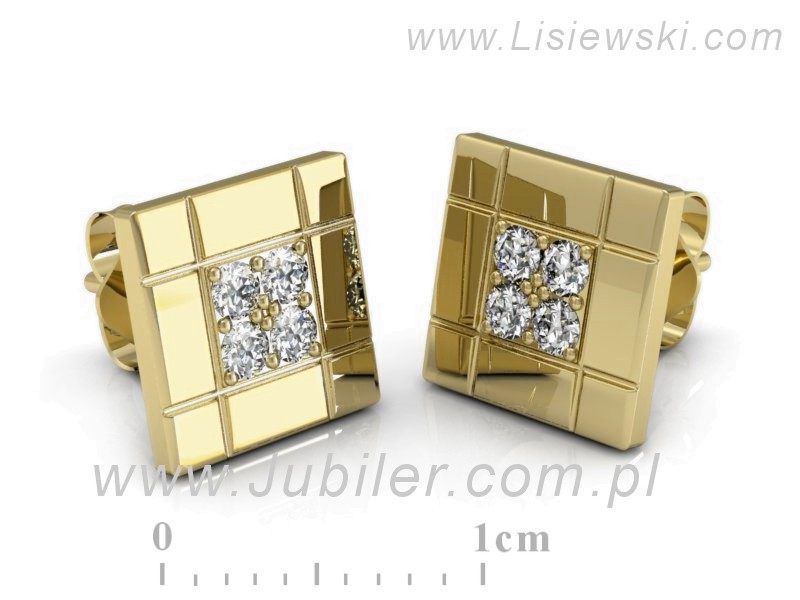 Złote kolczyki z brylantami żółte złoto - K15186z — zdjęcie 3
