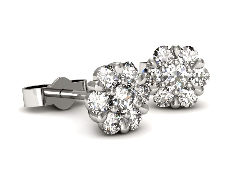 Złote kolczyki z brylantami białe złoto - K15196b — zdjęcie 2