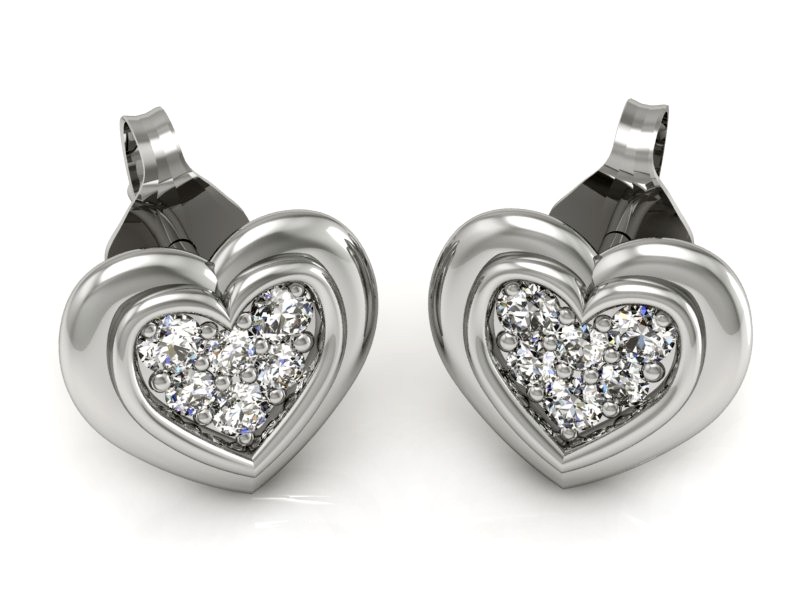 Złote kolczyki z brylantami białe złoto - K15199b — zdjęcie 3