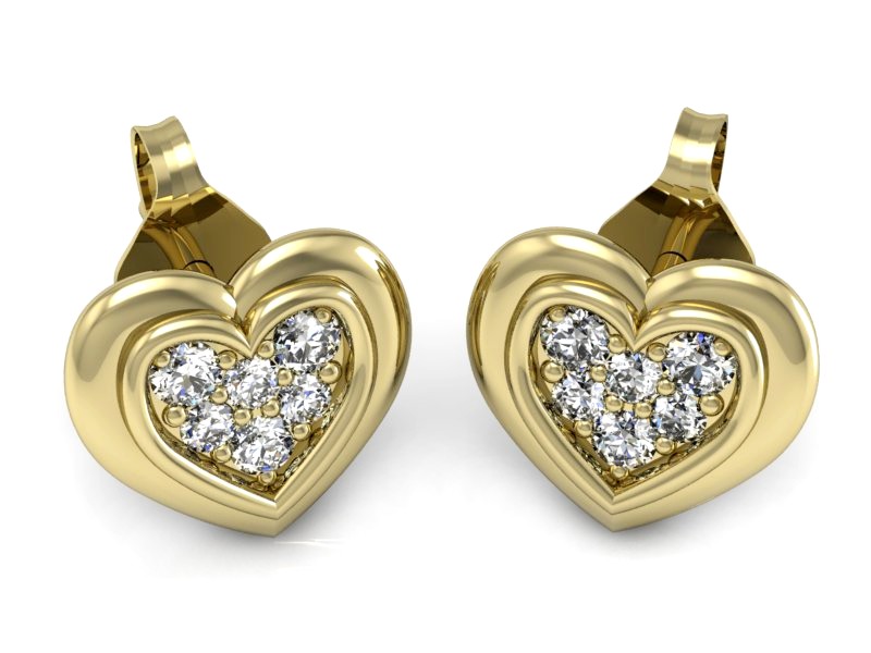 Złote kolczyki z brylantami żółte złoto - K15199z — zdjęcie 3