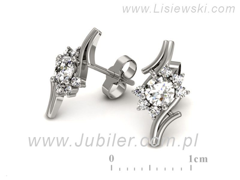 Złote kolczyki z brylantami białe złoto - k15244b — zdjęcie 3