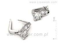 Złote Kolczyki z brylantami białe złoto proba 585 - k15280b- 2