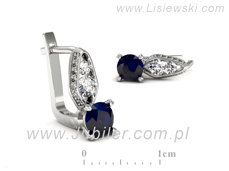 Kolczyki z szafirami i brylantami białe złoto - k15280bsz — zdjęcie 3