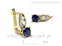 Złote Kolczyki z szafirami żółte złoto i brylantami - k15280zsz- 3