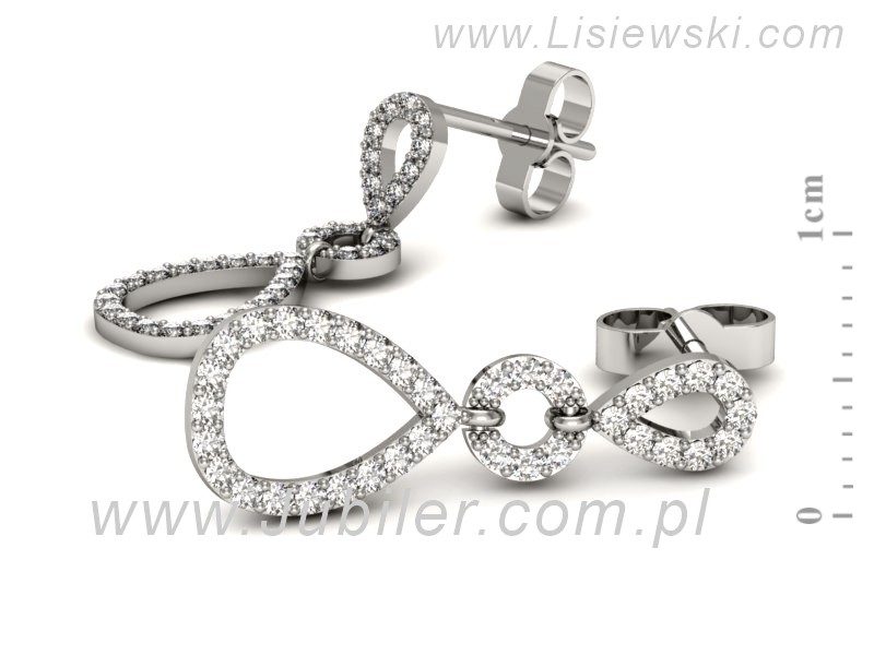 Złote kolczyki z brylantami białe złoto - K15281b — zdjęcie 3