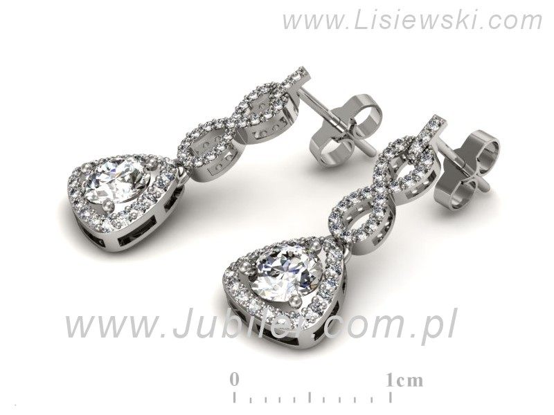 Złote kolczyki z brylantami białe złoto - K15304b — zdjęcie 3