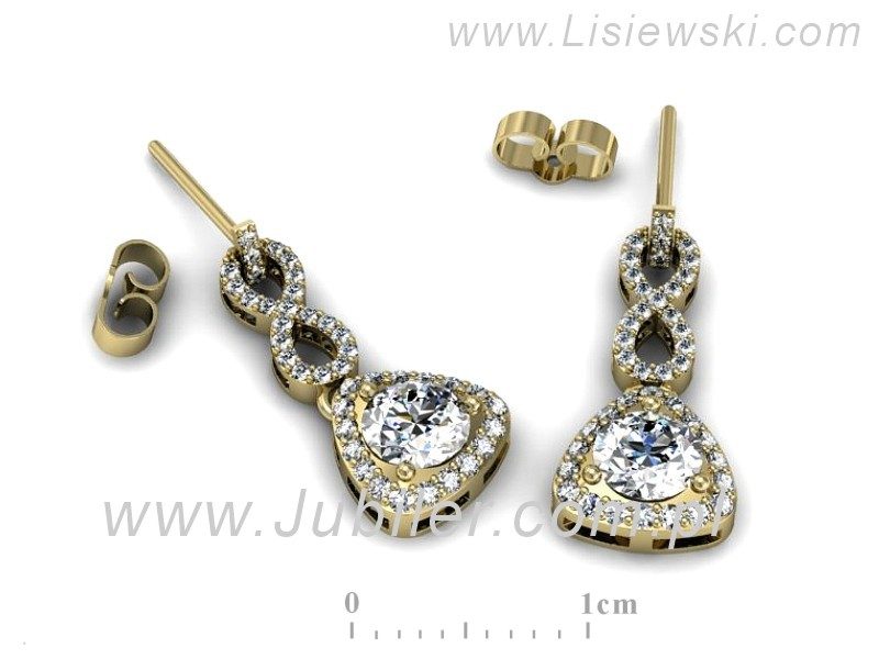 Złote kolczyki z brylantami żółte złoto - K15304z — zdjęcie 2