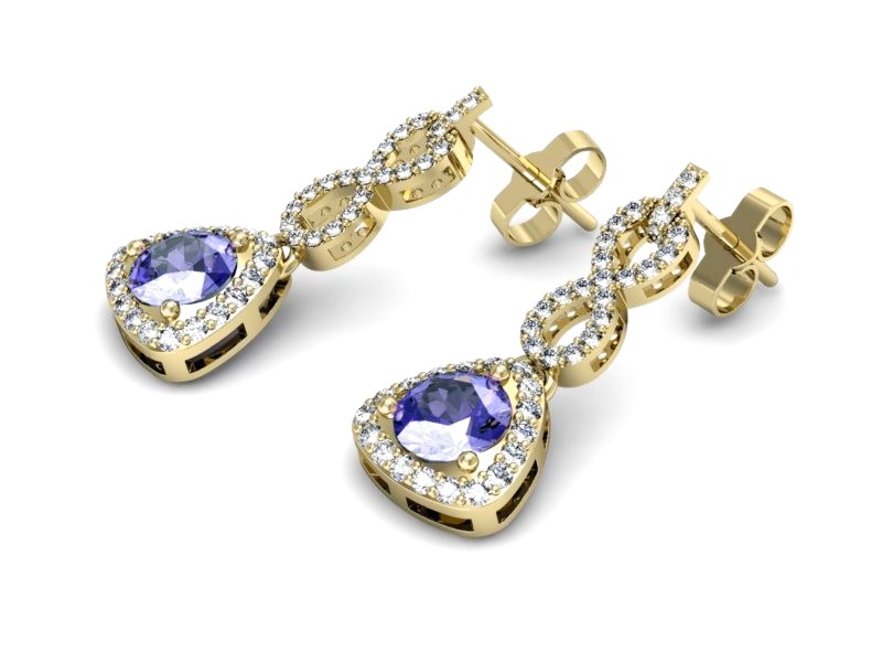 Kolczyki z tanzanitami i brylantami - K15304zt — zdjęcie 3
