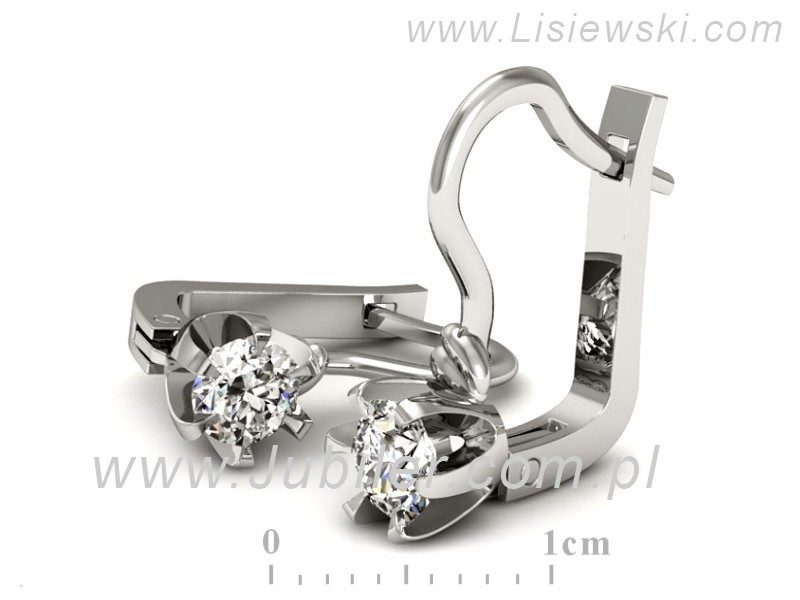 Złote kolczyki z brylantami białe złoto - K15318b — zdjęcie 3