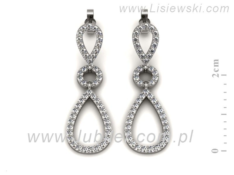 Złote kolczyki z brylantami białe złoto - K15324b — zdjęcie 3