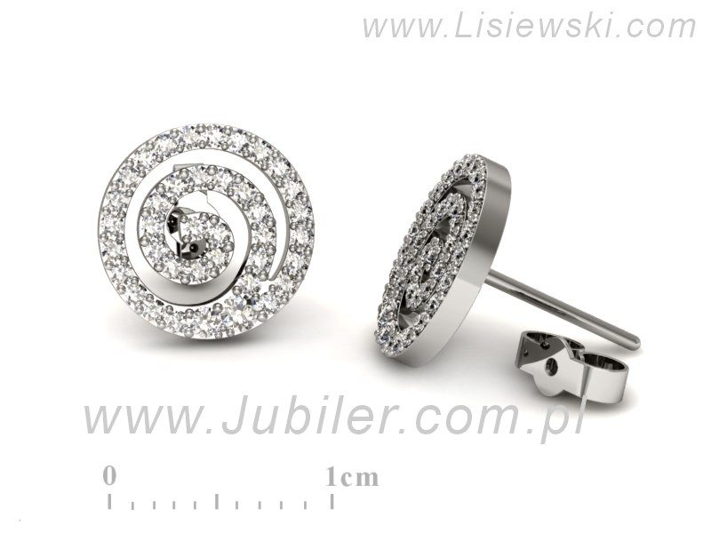 Złote kolczyki z brylantami - K15335b — zdjęcie 3