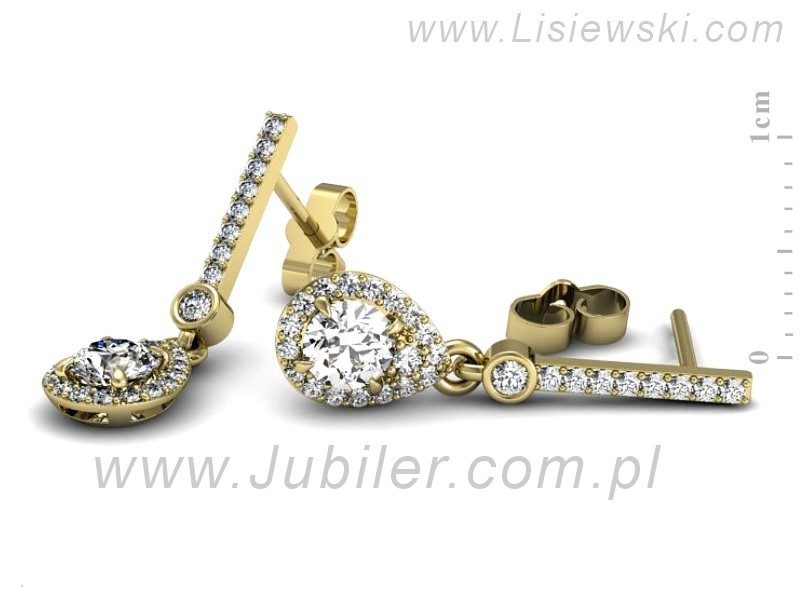 Złote kolczyki z brylantami żółte złoto - K15337z — zdjęcie 2