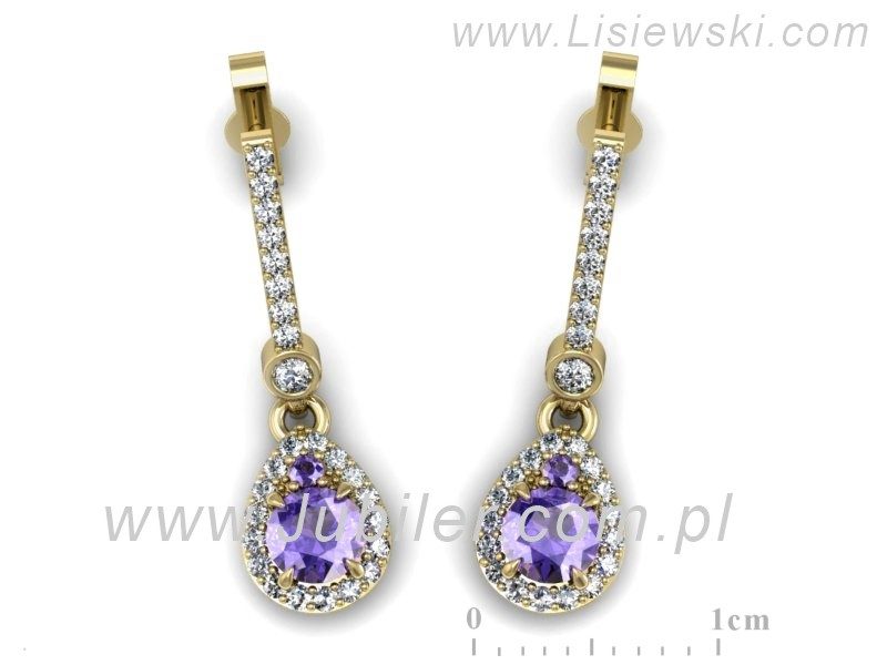 Kolczyki z tanzanitami i brylantami - K15337zt — zdjęcie 3