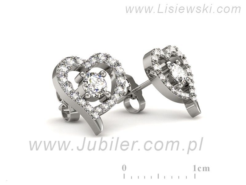 Złote kolczyki z brylantami białe złoto - K15348b — zdjęcie 3