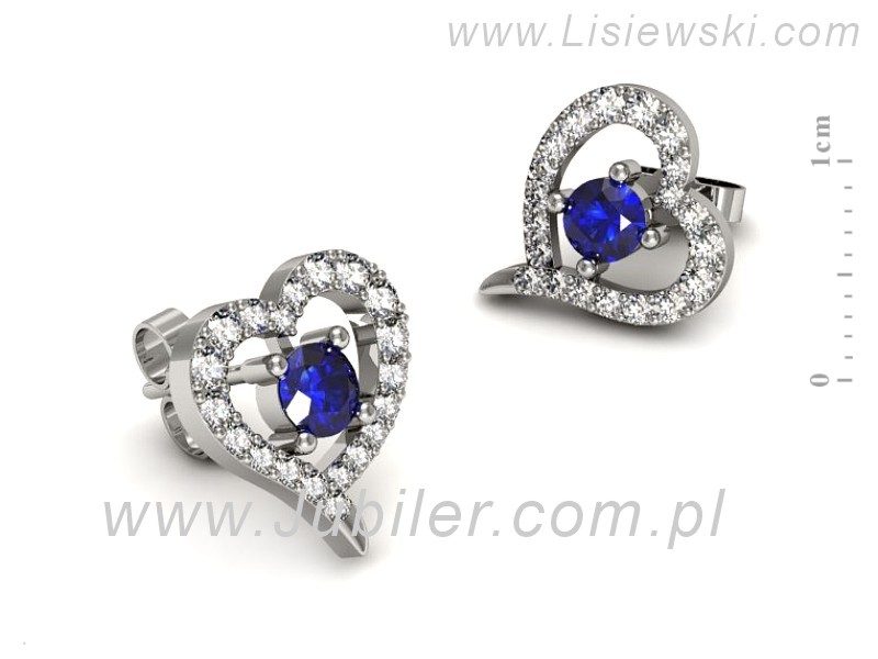 Kolczyki z szafirami i brylantami - K15348bszc — zdjęcie 2