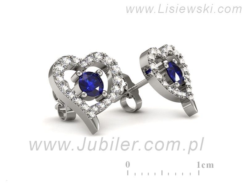 Kolczyki z szafirami i brylantami - K15348bszc — zdjęcie 3