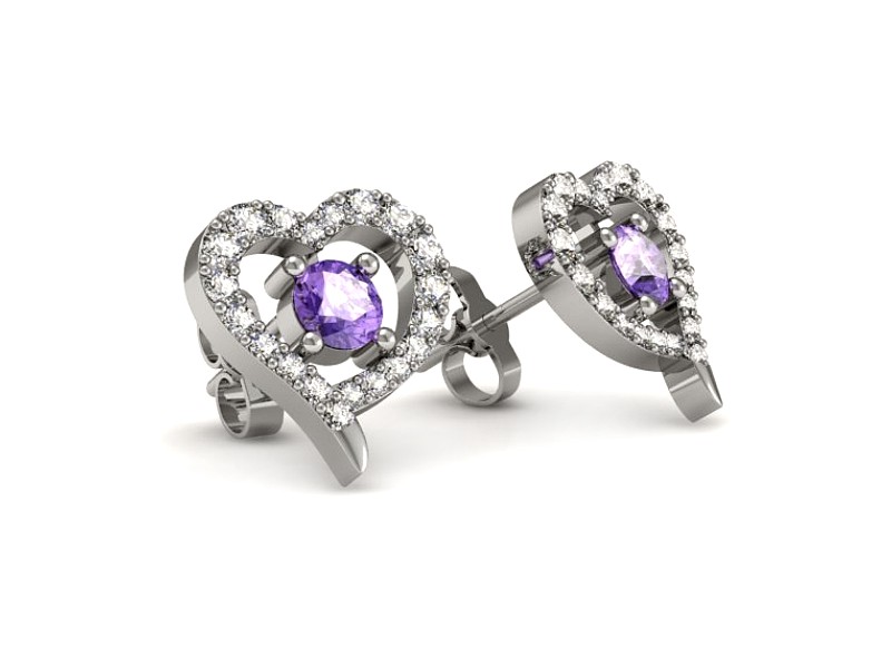 Kolczyki z tanzanitami i brylantami - K15348bt — zdjęcie 3