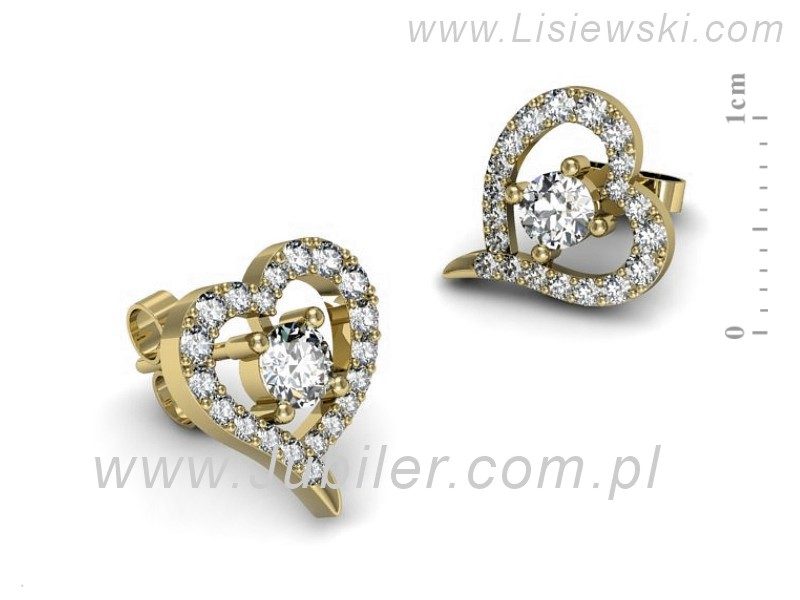 Złote kolczyki z brylantami żółte złoto - K15348z — zdjęcie 2