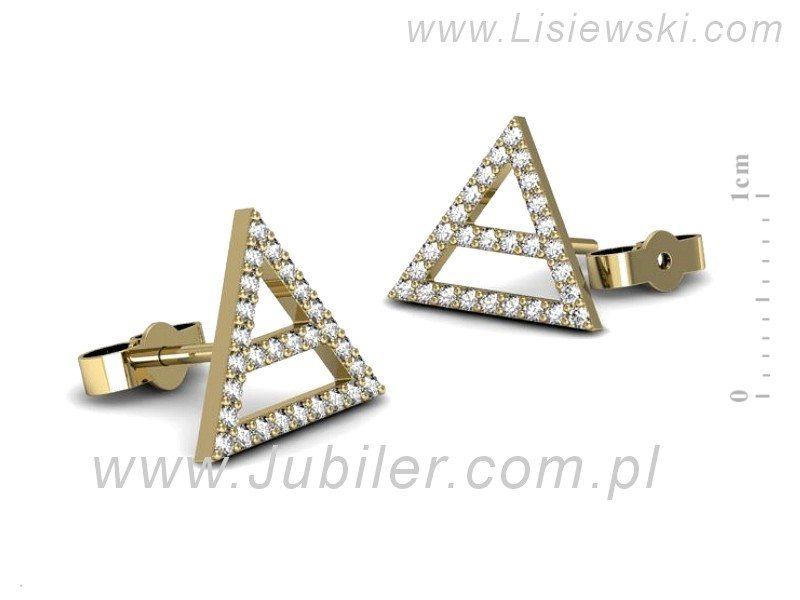 Gustowne złote kolczyki z brylantami - k15353z — zdjęcie 2
