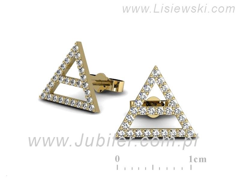 Gustowne złote kolczyki z brylantami - k15353z — zdjęcie 3