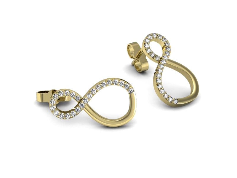 Złote kolczyki z brylantami żółte złoto - k15357z — zdjęcie 3