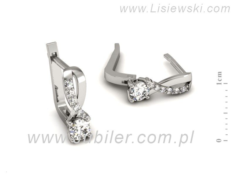 Złote kolczyki z brylantami białe złoto - K15361b — zdjęcie 2
