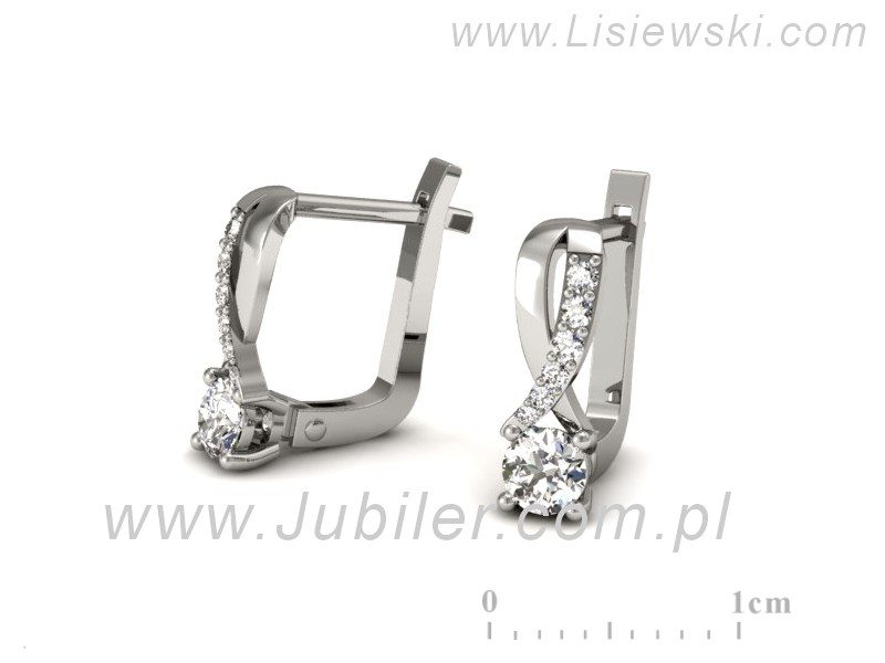 Złote kolczyki z brylantami białe złoto - K15361b — zdjęcie 3