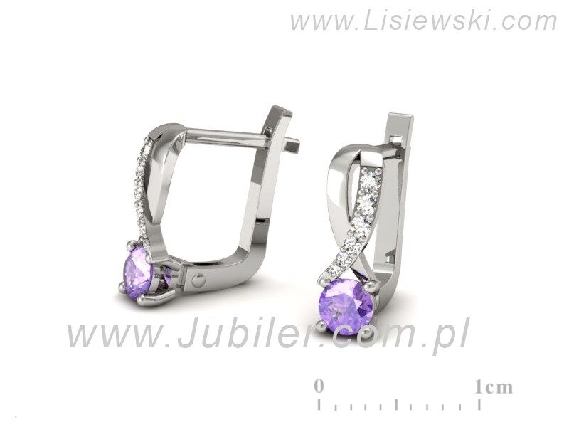 Kolczyki z tanzanitami i brylantami białe złoto - K15361bt — zdjęcie 3