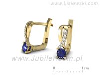 Kolczyki z szafirami żółte złoto szafir i brylantami - K15361zszc- 3
