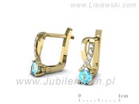 Złote Kolczyki żółte złoto z topazami i brylantami - K15361ztp- 3